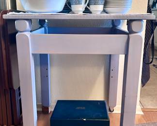 Soft purple side wood table 