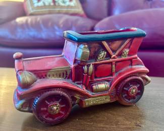 Vintage red car decor