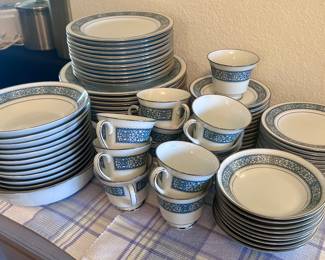 Blue and with fine China set 