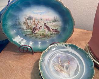 Vintage quail and duck plates