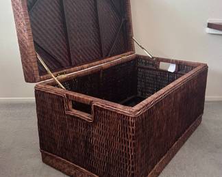 Basket weaved storage chest