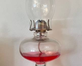 Vintage glass oil lamp