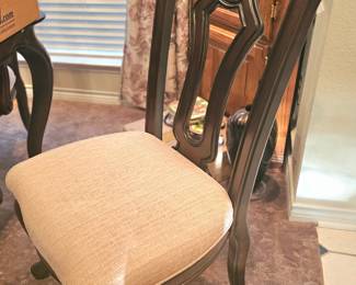 close up of dining room chair