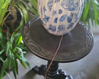 carved small side table