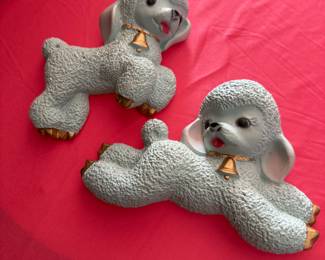 Vintage lamb wall plaques