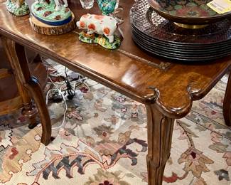 Game Table with Leather Top