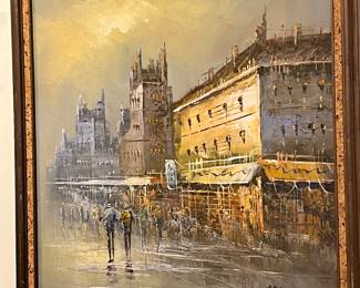 Original Mid Century Modern Oil on Canvas by Adams