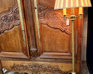 Candelabra Style Floor Lamp, Antique French Wedding Armoire 