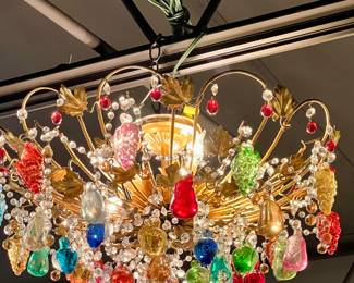 Murano Glass Flush Mount Chandelier 
