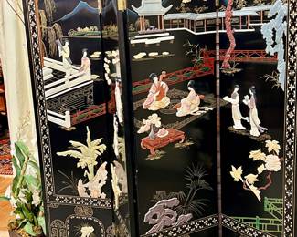 Vintage Japanese 4 Panel Screen 