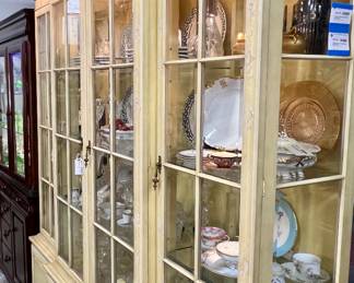 Chinoiserie Painted Lighted Breakfront 