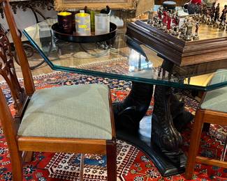 Maitland Smith "Cete" Glass Top Dining Table