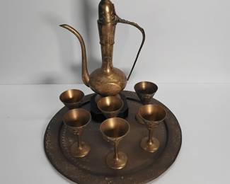 India Brass Coffee Set