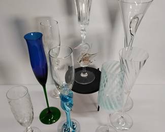 Hand Blown Champagne Flutes 