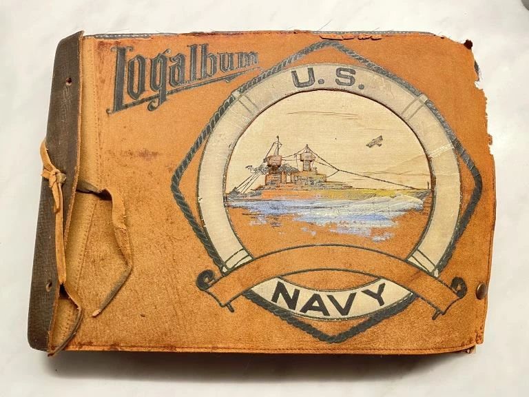 1930s Naval Aviation Submarines Ships Photo Album Scrapbook, pre WWII