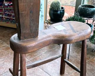 Antique leather stitching horse