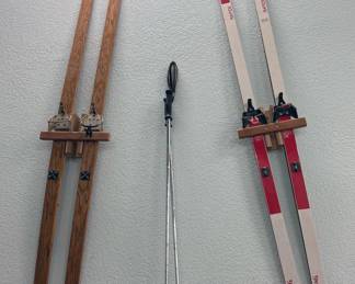 Vintage cross country skis