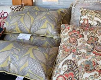 Assorted indoor + outdoor throw pillows
