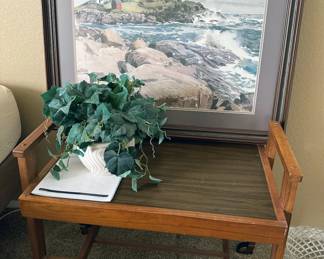 MCM wood bar/tea cart
