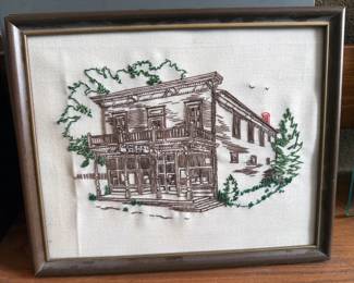 Hand embroidered wall art