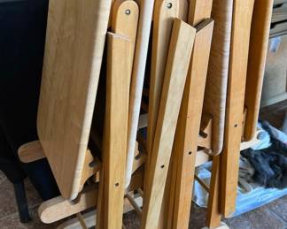 Handmade wooden tv trays with stand