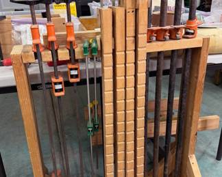 Various woodworking vises + handmade holder