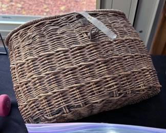 Fisherman's woven creel basket