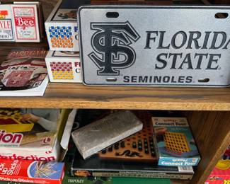 Florida State memorabilia, assorted board games