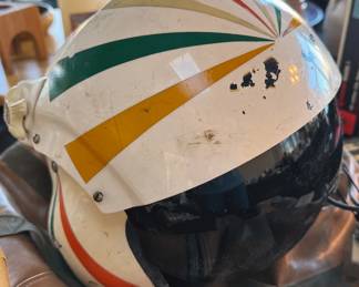 Navy veteran memorabilia including Vietnam war-era flight helmet