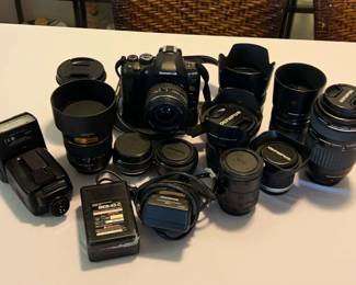 Olympus E620 Digital Camera with a Flash and Ten Lenses 