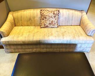 VINTAGE PROFESSIONALLY RECOVERED SOFA.