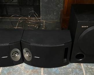 BOSE SPEAKERS AND SONY SUBWOOFER.