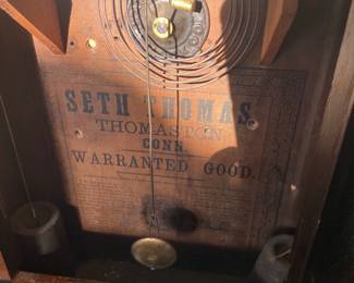 AWESOME SETH THOMAS ANTIQUE WEIGHT DRIVEN CLOCK.