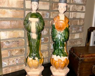 Vintage Pottery Figurine Tomb
Attendant Asian Terra Cotta
Japanese Polychrome