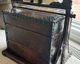 Chinese Qing Dynasty
Tiered Wedding Box with Nailheads and Dark
Patina