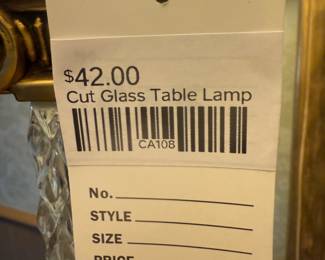 Cut Glass Table Lamp