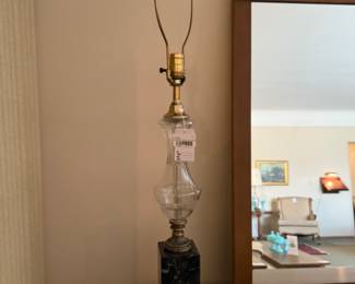 Marble and Glass Lamp Base