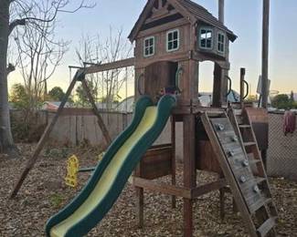 1900 Playground with Slide and Swings