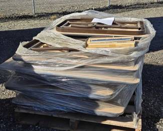 #90016 • (14) Approx Folding Wood Tables & Leg Extenders
