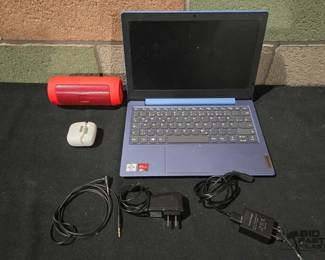1918  Lenovo Laptop, Speaker and Earbuds