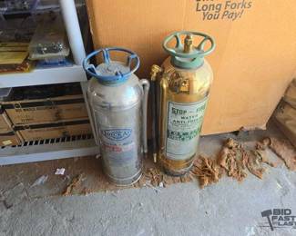 2554  2 Vintage Fire Extinguishers