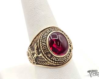 802  10K Gold Sapphire 1961 Arkansas Military