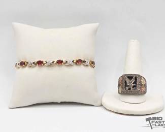 904  Bracelet W SemiPrecious Stones  Sterling Silver