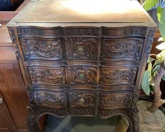 2704  Wooden Carved French Chest