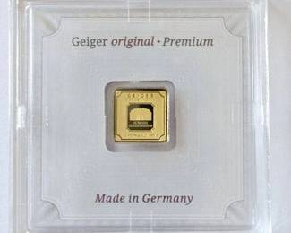 New Condition 1 gram .999 Fine Gold Bar in Certification Card