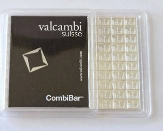 New Condition 100X1 gram .999 Fine Silver Valcambi Suisse "CombiBar" - 3.2 Ounces Actual Silver Weight
