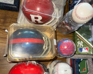 Football helmets and balls