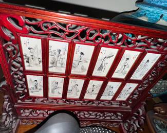 Bone screen with hand painted markings