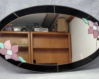 Stained Glass Floral Motif Mirror