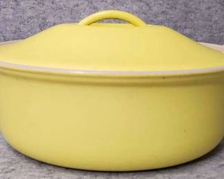 Yellow Le Creuset 26 Cast Iron Casserole Pot with Lid